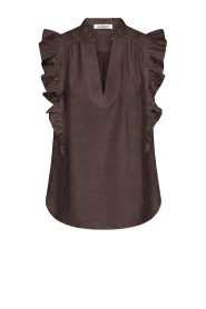 Co'Couture |  Top with ruffles Hera | brown | Picture 1