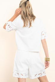 Co'Couture |  Linen mix top with embroidery Lita | natural | Picture 8