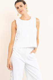 Co'Couture |  Cotton top with lace Colette | natural | Picture 5