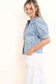 Co'Couture |  Denim blouse Asja | blue | Picture 7