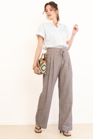 Co'Couture |  Striped pants Jiho | brown | Picture 2