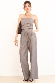 Co'Couture |  Striped pants Jiho | brown | Picture 3