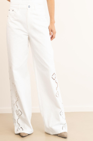 Co'Couture :  Cotton jeans with lace Colette | natural - img4