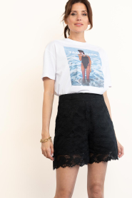 Co'Couture :  Short with lace Lanny | black - img5