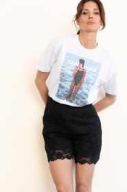 Co'Couture :  Short with lace Lanny | black - img7