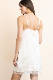 Co'Couture |  Satin mini dress with lace Idun | natural | Picture 7