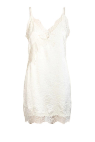 Co'Couture |  Satin mini dress with lace Idun | natural | Picture 1