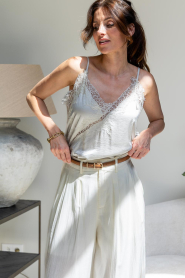 Co'Couture |  Satin top with lace Idun | natural | Picture 5