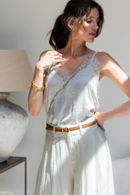 Co'Couture |  Satin top with lace Idun | natural | Picture 6