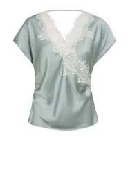 Co'Couture |  Satin top with lace Idun | green