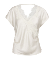 Co'Couture |  Satin top with lace Idun | natural