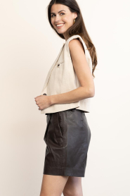 Co'Couture |  Leather short Phoebe | brown | Picture 7