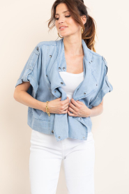 Co'Couture |  Lyocell denim top Tilly | blue | Picture 5