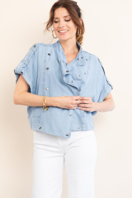 Co'Couture |  Lyocell denim top Tilly | blue | Picture 7