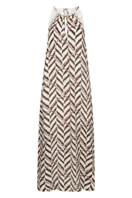 Co'Couture |  Halter maxi dress with print Memphis | natural | Picture 1