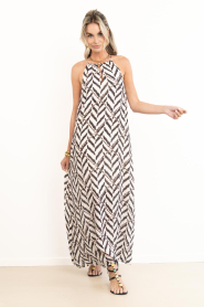 Co'Couture |  Halter maxi dress with print Memphis | natural | Picture 5