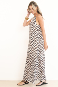 Co'Couture |  Halter maxi dress with print Memphis | natural | Picture 7