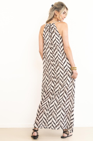 Co'Couture |  Halter maxi dress with print Memphis | natural | Picture 8