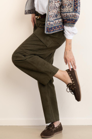 Posa |  Suede loafers with gold colored details Saddle | brown | Picture 4