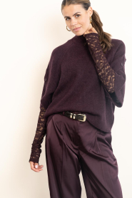 Ibana :  Patent leather riem with golden details Acro | bordeaux - img4