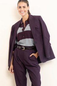 Ibana :  Patent leather riem with golden details Acro | bordeaux - img3