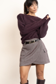 Ibana :  Patent leather riem with golden details Acro | bordeaux - img2