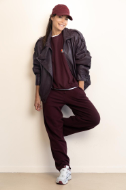 Ibana |  Leather vintage look jacket Jozine | aubergine | Picture 3