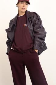 Ibana |  Leather vintage look jacket Jozine | aubergine | Picture 2