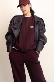 Ibana |  Leather vintage look jacket Jozine | aubergine | Picture 4