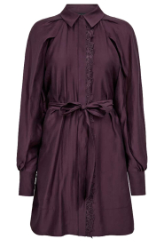 Copenhagen Muse |  Shirt dress with puff sleeves Molly | plum