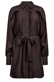 Copenhagen Muse |  Blouse dress with puffed sleeves Molly | brown | Picture 1