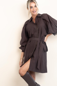 Copenhagen Muse |  Blouse dress with puffed sleeves Molly | brown | Picture 2