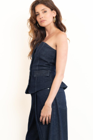 Copenhagen Muse |  Strapless denim waistcoat Annais | dark blue | Picture 7
