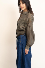 Copenhagen Muse |  Blouse with lace detail Molly | green | Picture 6