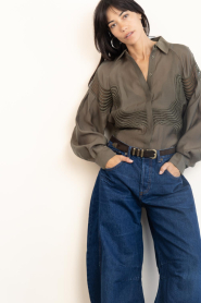 Copenhagen Muse |  Blouse with lace detail Molly | green | Picture 2