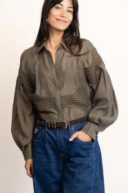 Copenhagen Muse |  Blouse with lace detail Molly | green | Picture 5