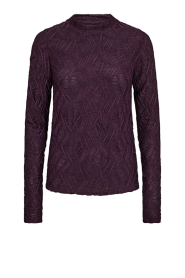 Copenhagen Muse |  Stretch mesh top with structure Jeri | plum | Picture 1