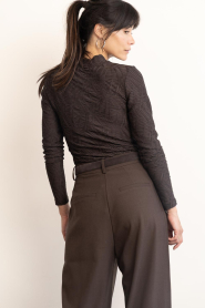 Copenhagen Muse |  Stretch mesh top with structure Jeri | brown | Picture 8