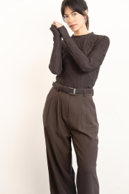 Copenhagen Muse |  Stretch mesh top with structure Jeri | brown | Picture 2