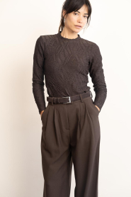 Copenhagen Muse |  Stretch mesh top with structure Jeri | brown | Picture 5