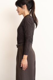 Copenhagen Muse |  Stretch mesh top with structure Jeri | brown | Picture 7