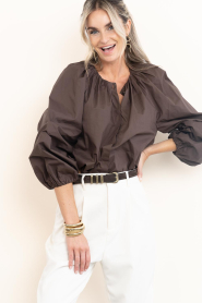 Dante6 :  Balloon blouse Foret | brown - img5