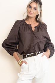 Dante6 :  Balloon blouse Foret | brown - img6