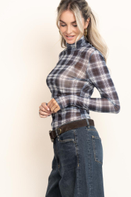 Dante6 |  Mesh checked top Casha | grey | Picture 6