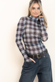 Dante6 |  Mesh checked top Casha | grey | Picture 5
