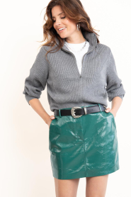 Dante6 |  Faux leather mini skirt | green | Picture 6