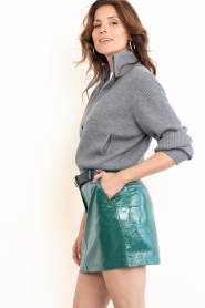 Dante6 |  Faux leather mini skirt | green | Picture 7