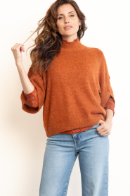 Dante6 :  Soft alpaca sweater Mahani | terracotta - img2