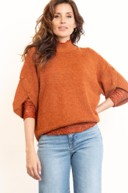 Dante6 :  Soft alpaca sweater Mahani | terracotta - img5