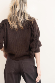 Dante6 |  Sweater with fringe Siega | bruin | Picture 7